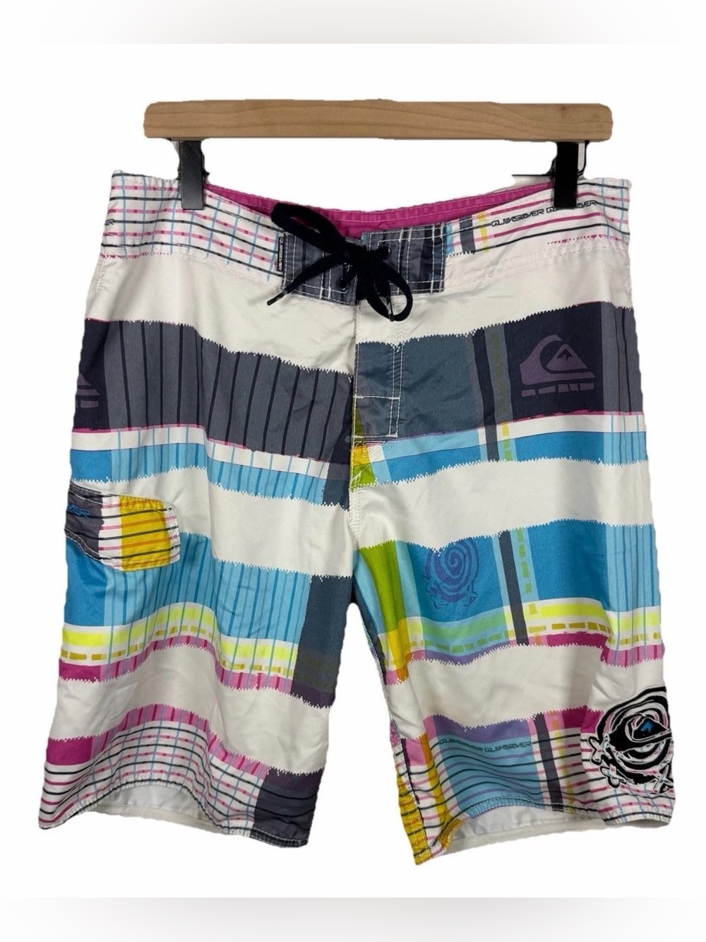 Y2K Quiksilver Board Shorts Swim Trunks Men’s Size 32 Multicolor Surfer Cargo